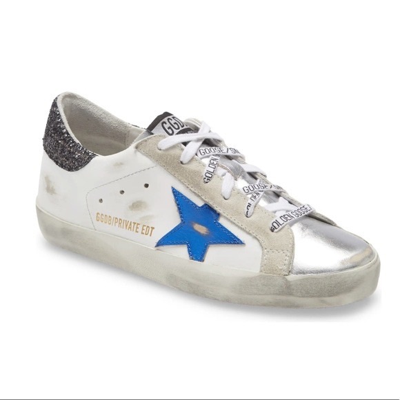 Golden Goose Super-Star Leather Upper And Heel Glitter Star Women's Sneaker - Picture 1 of 15